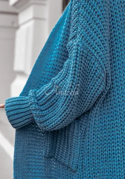 Dlugi Kardigan Oversize Embrace The Joy Niebieski