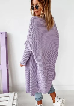 Dlugi Kardigan Oversize Sephia Fioletowy