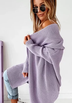 Dlugi Kardigan Oversize Sephia Fioletowy