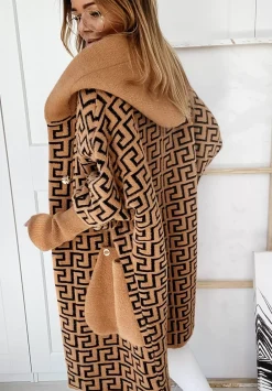 Dlugi Plaszcz Alpaka Cocomore Viviano Camelowy