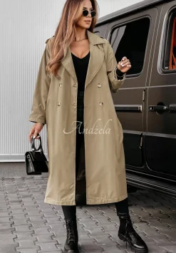 Dlugi Plaszcz Trencz Z Kolnierzem Harvest Wishes Khaki