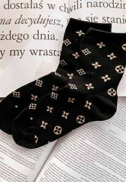 Dlugie Skarpetki Lv Seam Czarne