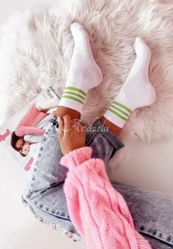 Dlugie Skarpetki Three Stripes Zielone