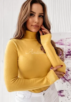 Dopasowany Sweter Z Golfem Solange Bananowy