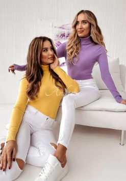 Dopasowany Sweter Z Golfem Solange Fioletowy