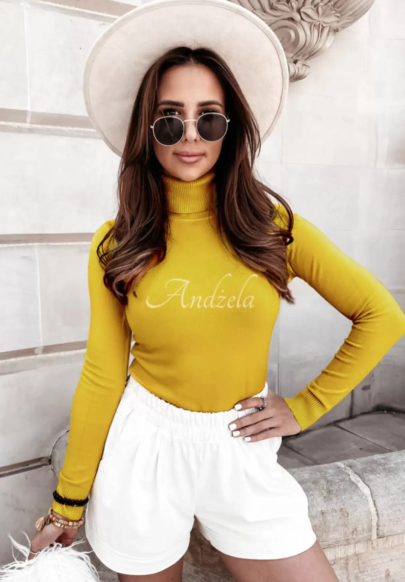 Dopasowany Sweter Z Golfem Solange Zolty
