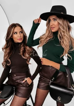 Dopasowany Sweter Z Golfem Solange Czekoladowy