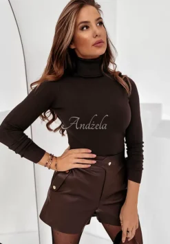 Dopasowany Sweter Z Golfem Solange Czekoladowy