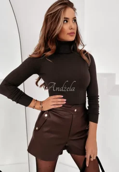 Dopasowany Sweter Z Golfem Solange Czekoladowy