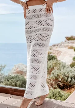 Dzianinowa Spodnica Boho Sun Addiction Ecru