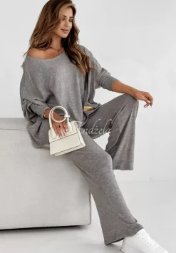 Dzianinowe Spodnie Luxury Comfort Szare