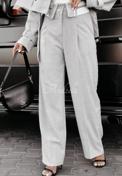 Eleganckie Spodnie Elite Elegance Jasnoszare
