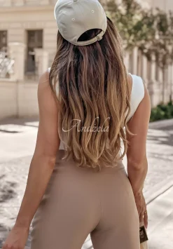 Eleganckie Spodnie Fashion Chic Camelowe