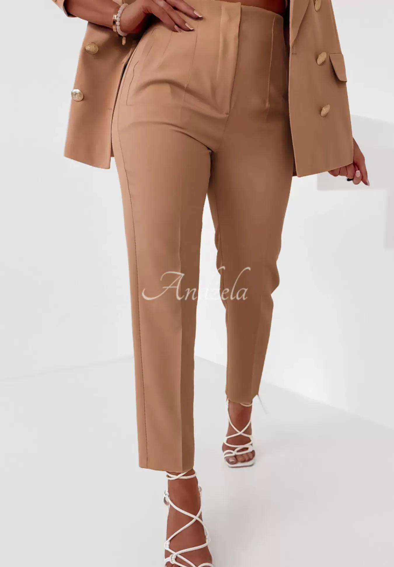 Eleganckie Spodnie Marshall Camelowe
