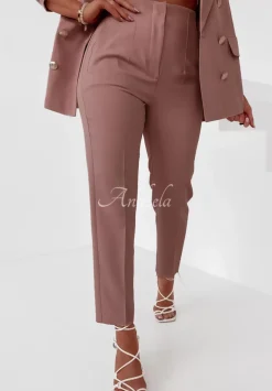 Eleganckie Spodnie Marshall Brudny Roz