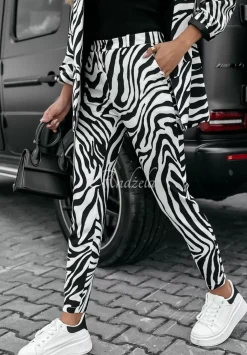 Eleganckie Spodnie Premium W Zebre