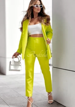 Eleganckie Spodnie Trendsetter Limonkowe