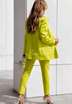Eleganckie Spodnie Trendsetter Limonkowe
