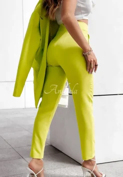 Eleganckie Spodnie Trendsetter Limonkowe