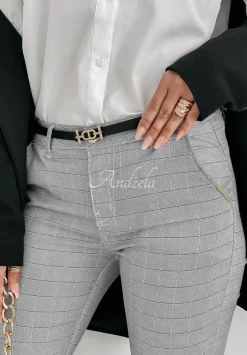 Eleganckie Spodnie W Krate From This Moment Szare