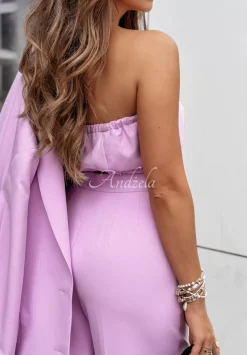 Eleganckie Spodnie Wide Leg Think About Me Liliowe