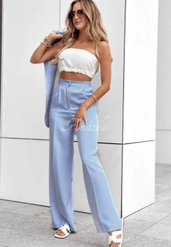 Eleganckie Spodnie Wide Leg Think About Me Blekitne