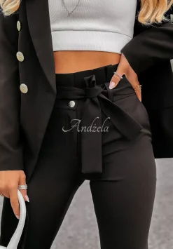 Eleganckie Spodnie Z Paskiem I Want It, I Got It Czarne