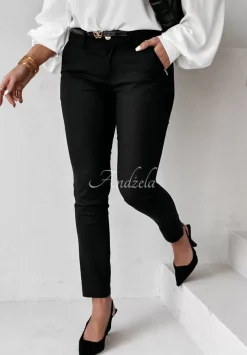 Eleganckie Spodnie Z Paskiem Admire Czarne