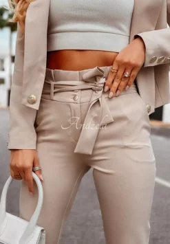 Eleganckie Spodnie Z Paskiem I Want It, I Got It Nude