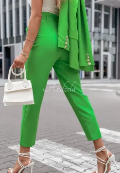 Eleganckie Spodnie Z Wysokim Stanem First Impression Zielone