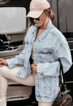 Jeansowa Kurtka Oversize Fashionista Jasnoniebieska
