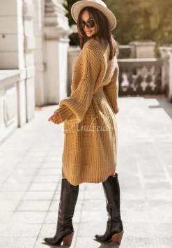 Kardigan Oversize Z Paskiem Cocomore Flynne Camelowy
