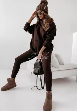 Komplet Bluza I Legginsy Let'S Go Czekoladowy