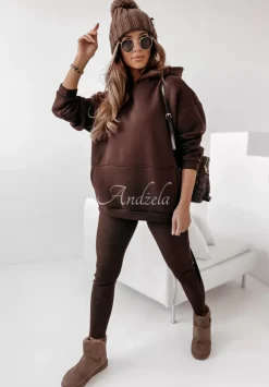 Komplet Bluza I Legginsy Let'S Go Czekoladowy