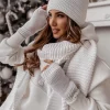 Komplet Czapka, Szalik, Rekawiczki 3In1 Icy Star Ecru