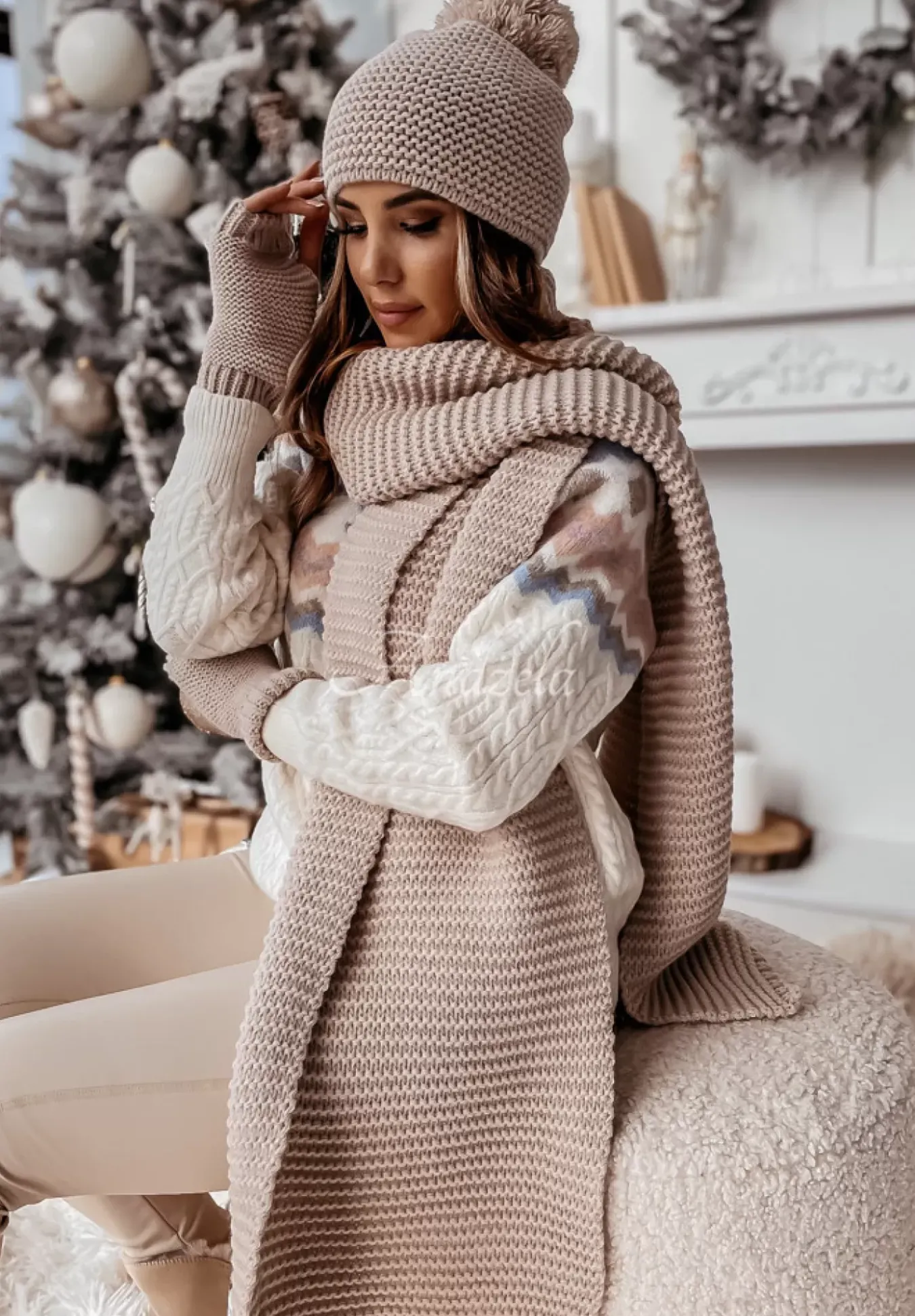 Komplet Czapka, Szalik, Rekawiczki 3In1 Icy Star Nude