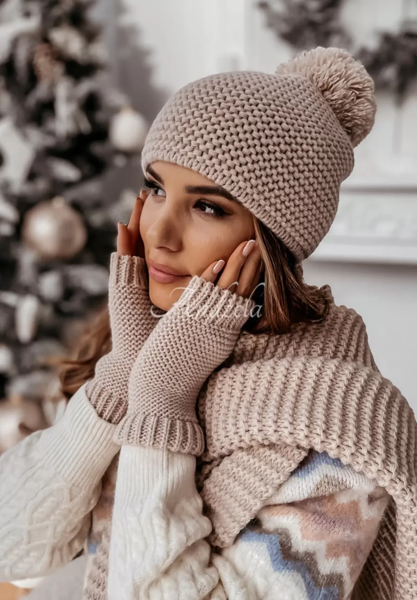 Komplet Czapka, Szalik, Rekawiczki 3In1 Icy Star Nude
