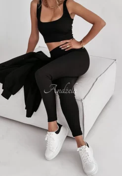 Komplet Dresowy 3In1 Bluza, Legginsy I Top Classic Comfort Czarny