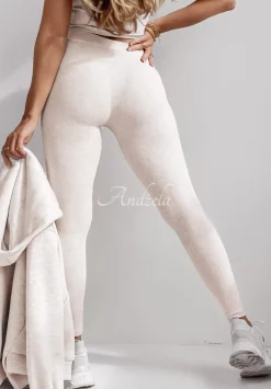 Komplet Dresowy 3In1 Bluza, Legginsy I Top Classic Comfort Bezowy Melanz