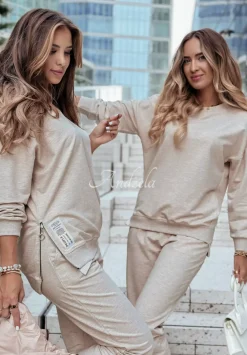 Komplet Dresowy People Jasnobezowy