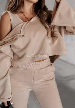 Komplet 3In1 Bluza, Spodnie I Top No Limits Bezowy