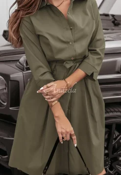 Koszulowa Sukienka Z Paskiem Start Creating Khaki