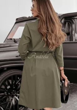 Koszulowa Sukienka Z Paskiem Start Creating Khaki