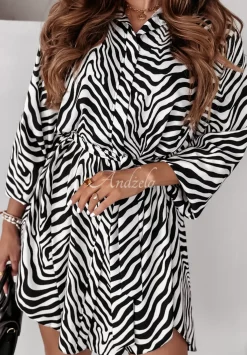 Koszulowa Sukienka Z Paskiem Wild At Heart W Zebre