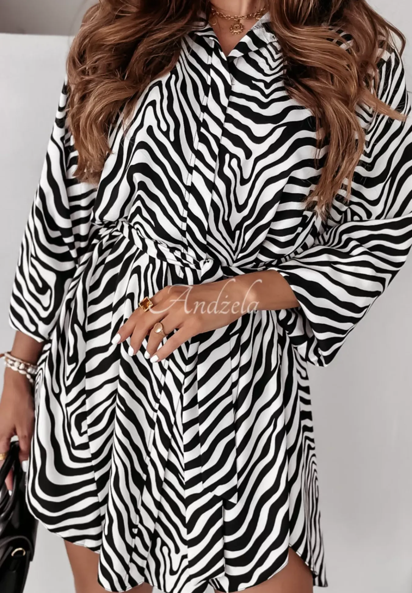 Koszulowa Sukienka Z Paskiem Wild At Heart W Zebre