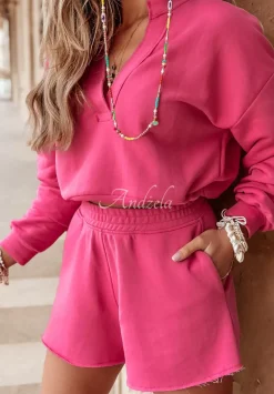 Krotka Bluza Holiday Mood Rozowa