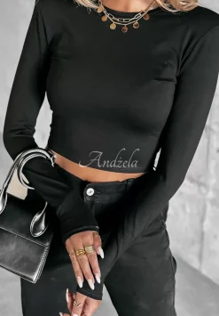 Krotka Bluzka Femme Finesse Czarna