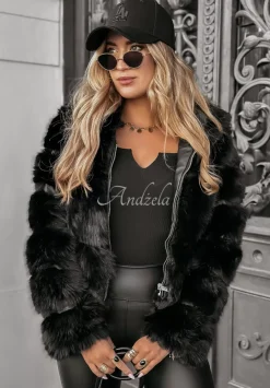 Krotka Kurtka Futerko Beauty Of Winter Czarna