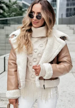 Krotka Kurtka Kozuch Layer Up Camelowa