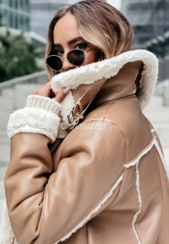 Krotka Kurtka Kozuch Layer Up Camelowa